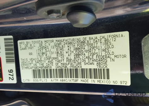 2013 Toyota Tacoma Base V6 из США, поврежденный, VIN 3TMMU4FN0DM050058